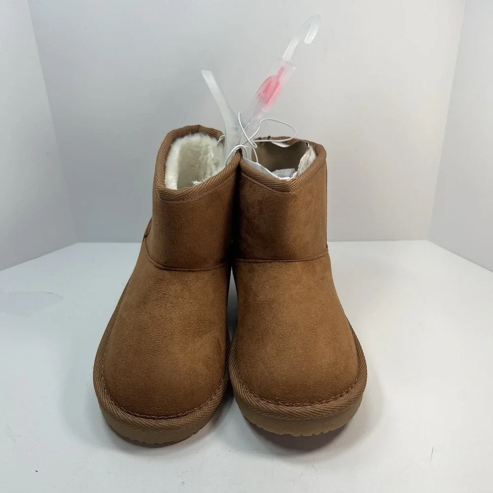 The Children's Place Faux Suede Boots Toddler 10 Tan New Faux Fur Lined 3048978